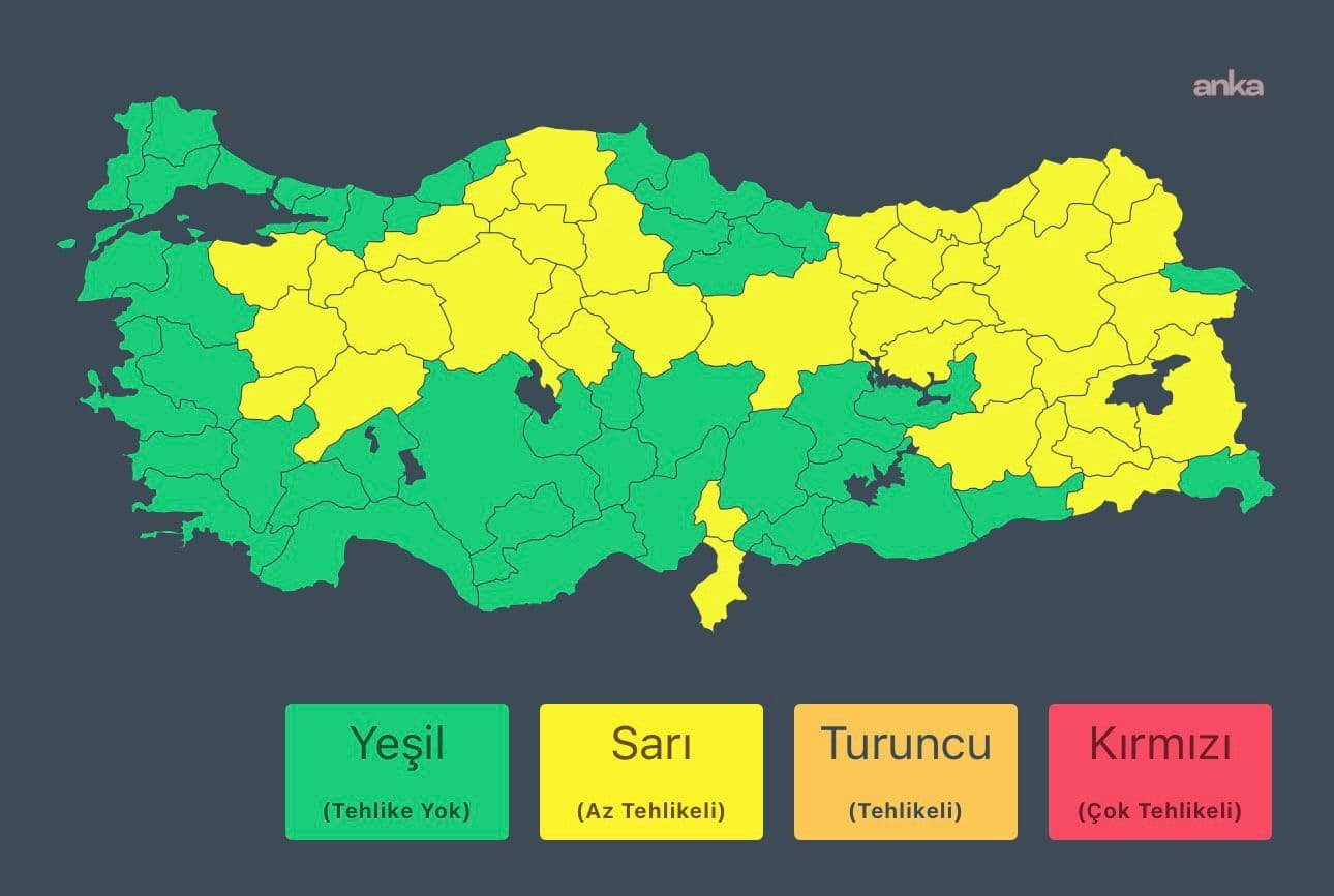 İçişleri Bakanlığı'ndan yağış uyarısı