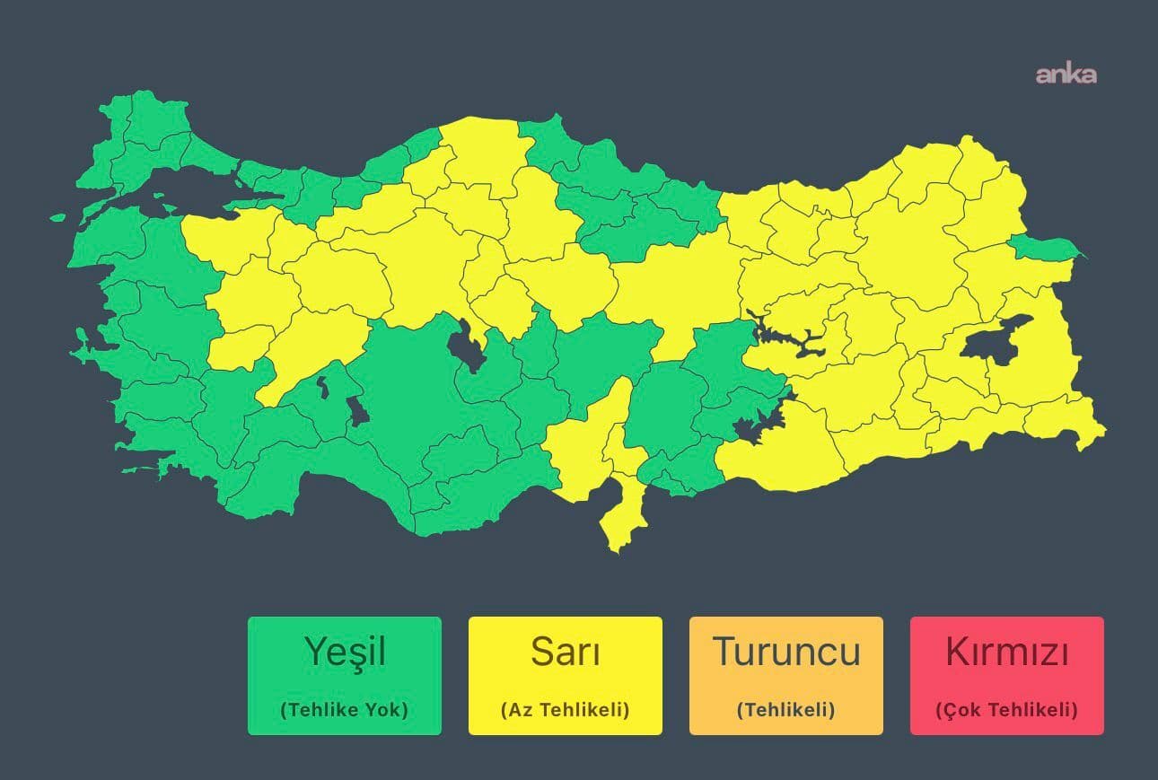 İçişleri Bakanlığı'ndan yağış uyarısı